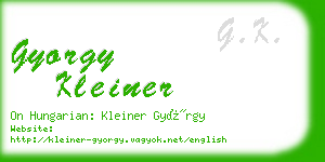 gyorgy kleiner business card